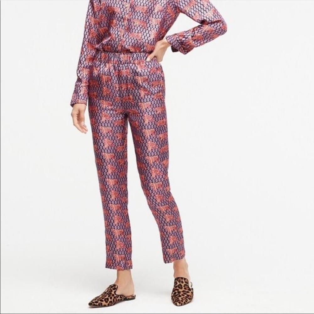 J. Crew Collection silk tiger pants
